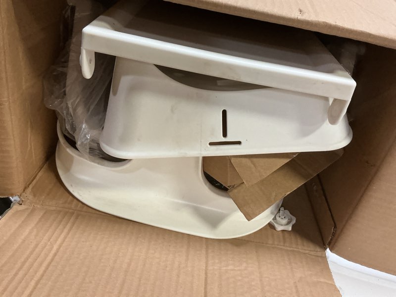 Condition photo showing As Is for 9 in 1 Convertible Baby High Chair with Booster, Wooden Highchair for Babies and Toddlers with Adjustable Tray & 5-Point Harness, Multi-Functional Growing Seat for Feeding, Learning & Play, Beige