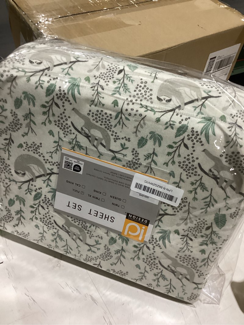 Condition photo showing Good Condition for intelligent design cozy soft 100% cotton flannel print animals stars cute warm, ultra soft cold weather sheet set bedding, full, grey sloths 4 piece grey sloths full