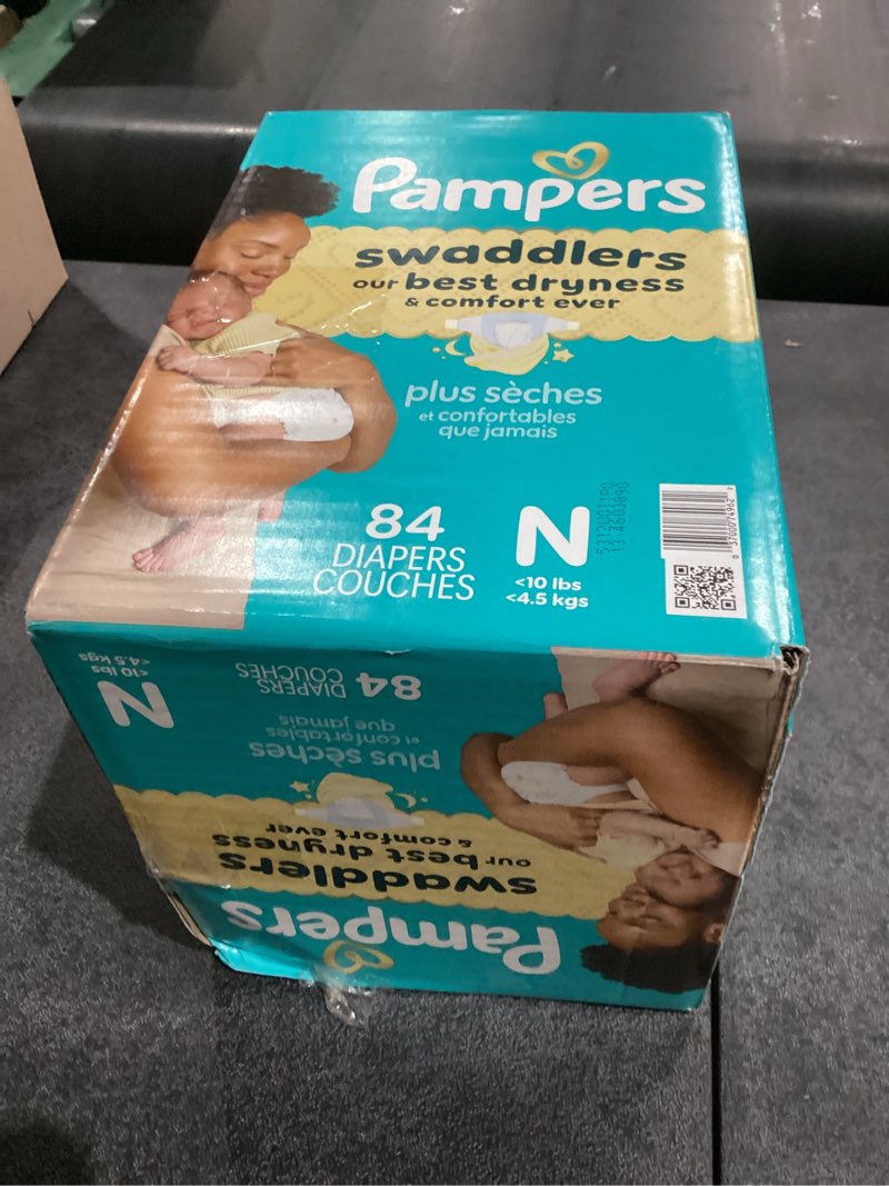 Condition photo showing New/Like New for Pampers Swaddlers Diapers, Size 0 (up to 10 lbs), 84 Count, Absorbent, Keeps Baby Dry and Comfortable, Skin Safe Disposable Baby Diaper (Packaging May Vary) Newborn 84