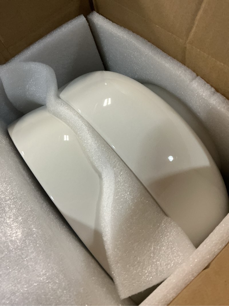 Condition photo showing New/Like New for dowan serving bowls, 9.5" large salad bowls for entertaining, side dishes, pho, pasta, centerpiece bowls for dinner parties, kitchen decor, microwave & dishwasher safe, white 9.5 inches