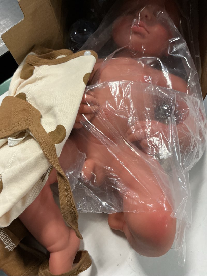 Condition photo showing Good Condition for 19.3in Full Silicone Reborn Baby Dolls Hand Painted Lifelike Weighted Doll Realistic Soft Newborn Boy Babies Silicone Full Body Not Vinyl for Ages 3+ D-wheaten Color