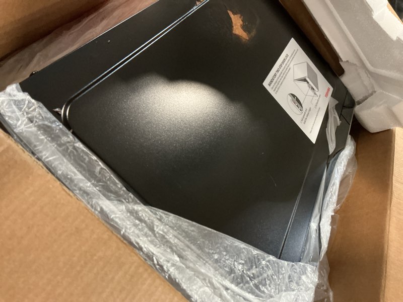 Condition photo showing As Is for TOSHIBA ML-EM09PA(SS) Small Microwave Oven with 6 Auto Menus, Mute Function & Child Lock, LED Lighting, Perfect for Apartments & Dorms, 0.9 Cu Ft, 10.6 Inch Removable Turntable, 900W, Stainless Steel Advanced-0.9 Cu Ft-900W-Stainless Steel