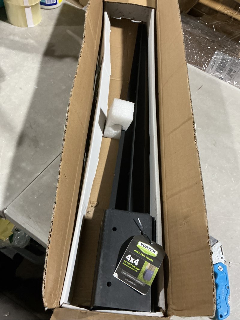 Condition photo showing Good Condition for 4x4 fence post anchor 28” black powder coated metal ground spike mailbox post anchors 1 black