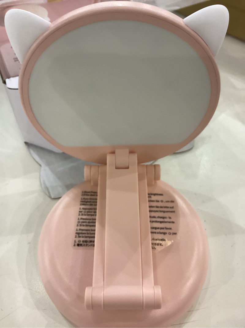 One Fire Cute Desk Lamp Pink Dorm Lamps for College Girls Foldable Portable Rechargeable Dimmable Cu