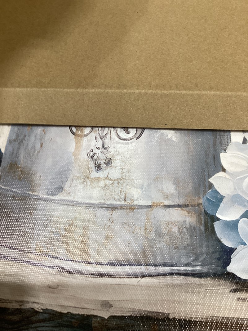 Condition photo showing New/Like New for LAIART Blue Hydrangea Wall Art Farmhouse Wall Decor Flower Canvas Print Artwork for Bathroom Bedroom Living Room Dining Room 20"L x 20"W Flowers-3