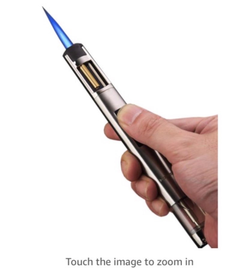 butane torch kitchen bbq lighter long refillable windproof stainless steel lighters with jet flame (without fuel