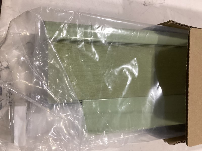 Condition photo showing Good Condition for LazBlinds Cordless Cellular Shades, No Tools No Drill Blackout Honeycomb Shades Pleated Blinds for Windows, 28" W x 64" H, Green Blackout-green 28'' W x 64'' H