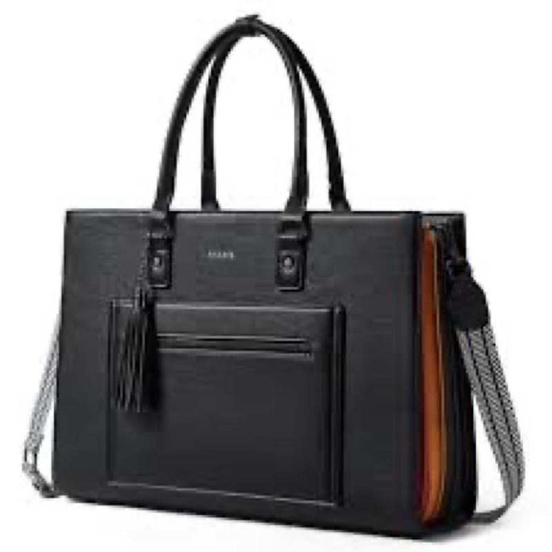 Shrrie 16inch Laptop Bag for Women-Fashion Rainbow Side,Waterproof Leather Tote Bag,Vintage Laptop T