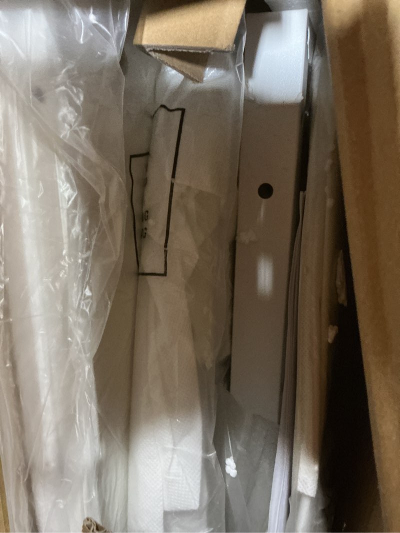 Condition photo showing Good Condition for Lufeiya White L Shaped Computer Desk with Drawers & Storage Shelves, 47 Inch Corner Reversible Desk with Power Outlet for Home Office Bedroom, L-Shaped Teen PC Desks with Fabric Drawer, White White 47.2"