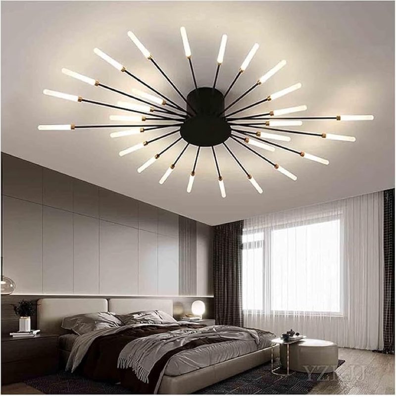 ziidoo modern ceiling light,30+1 lights metal firework designed chic led lighting fixture for farmho