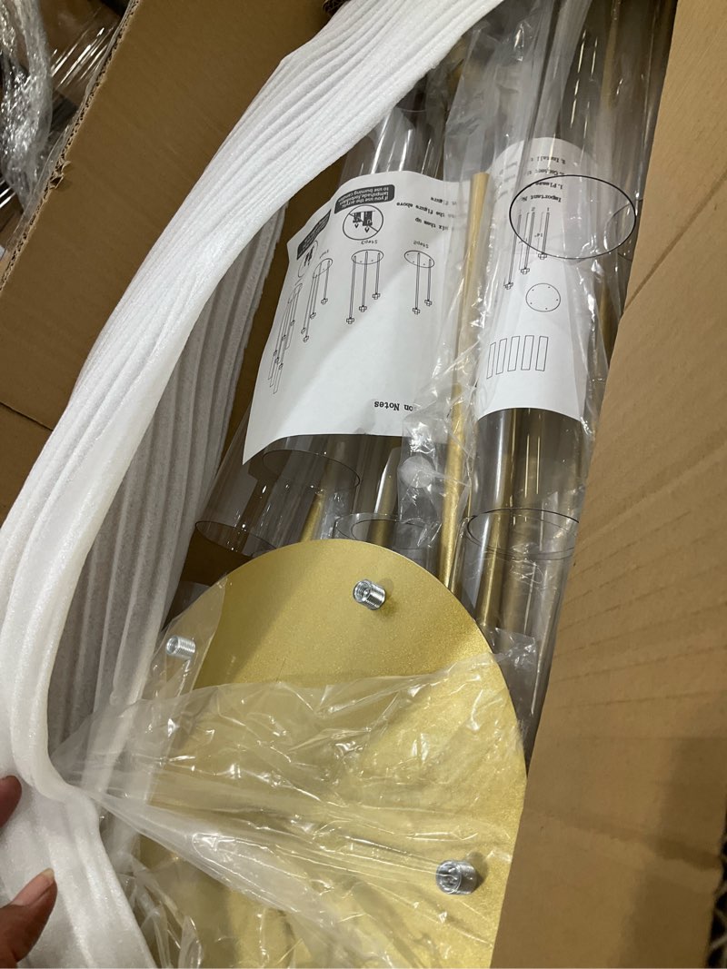 Condition photo showing New/Like New for 4pcs floor candelabra centerpiece for wedding,tall acrylic candelabra 5 arm gold candlestick holders for valentine's day concert reception easter gifts prom entrance decorations candelabros navideños 39”tall 4