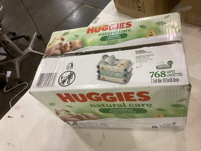 Condition photo showing New/Like New for Huggies Natural Care Sensitive Unscented Baby Wipes - 768ct