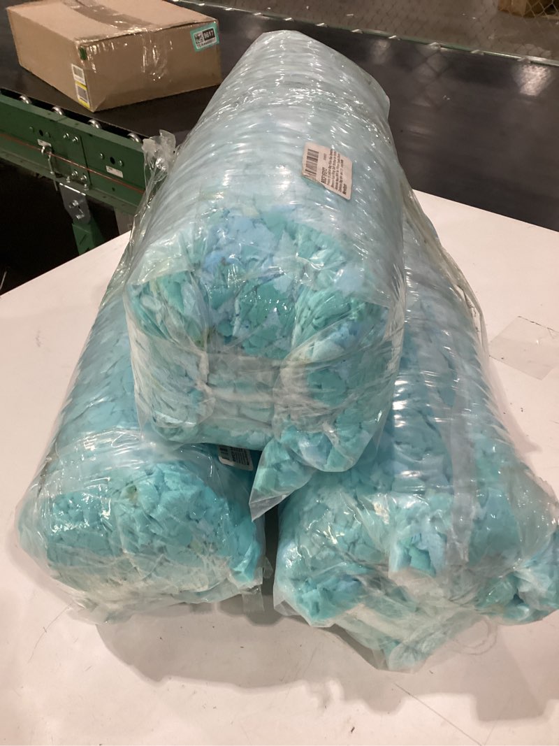 Condition photo showing New/Like New for frienda 15 lbs bean bag filler blue shredded memory foam filling stuffing for stuffed animals soft foam refill for pillow couch chairs cushions dog beds and diy arts crafts
