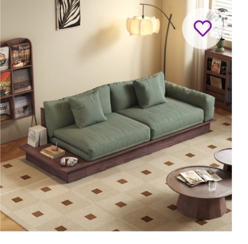 ( incomplete/) Grimpante 102.4'' Green Corduroy Upholstered Sofa with Liftng Side Table,Wooden Frame