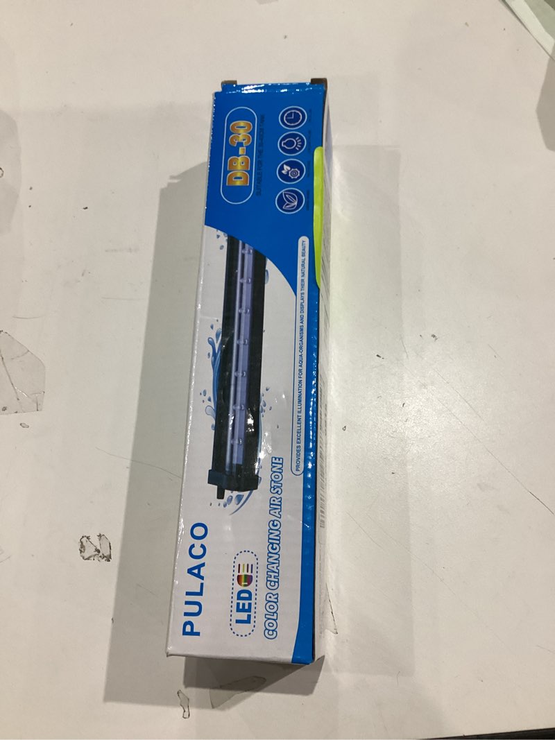 Condition photo showing New/Like New for PULACO 2W Aquarium Fish Tank Air Stone with Automatic Color Changing LED Light (Length -10" for Small Fish Tank) for Aquarium Air Pump