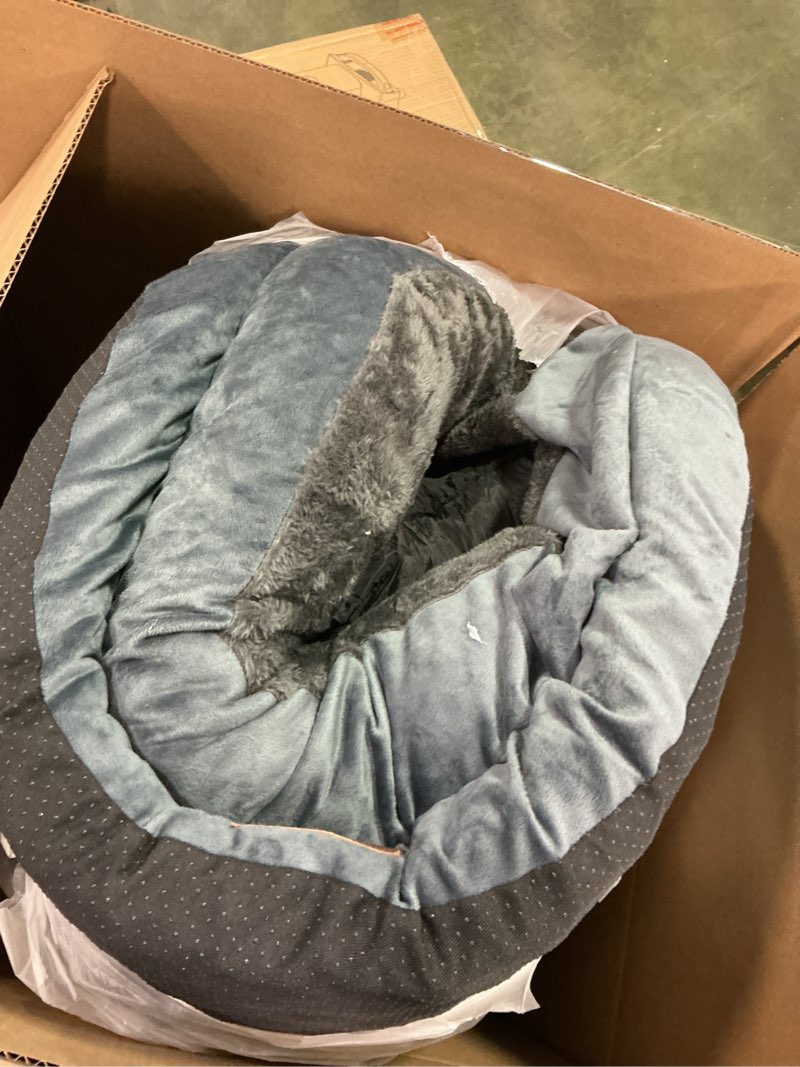Condition photo showing As Is for Orthopedic Washable Large Dog Bed: Waterproof Pet Bed with Bolsters - Removable Washable Cover for L XL XXL Large Sized Dog Bed - Non-Slip Bottom XL-large (44"L x 32"W x 7.5"Th) Dark Gray
