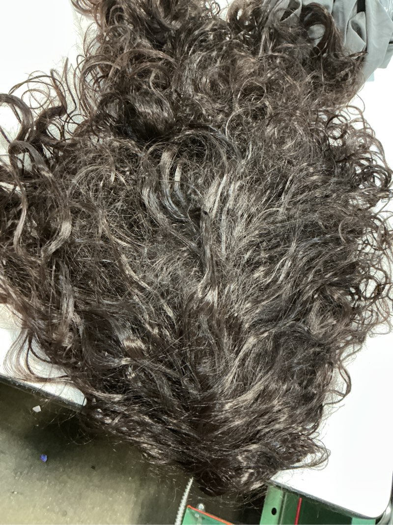Condition photo showing Good Condition for medium long curly dark brown wig for men captain hook costume wig adult halloween cosplay