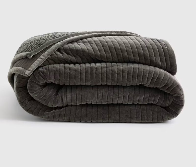 quince cotton velvet channel quilt greystone king 