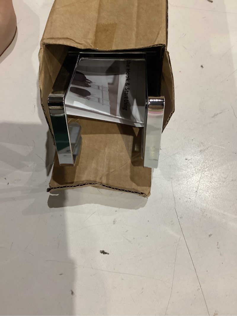 Condition photo showing Good Condition for fyy 2 packs over the door hooks, dual-sided door hanger hook, heavy duty no drill wall hooks for hanging coats, towels, bags, kitchen closet fits most doors up to 1-7/8" thickness (silver) silver 2 pack
