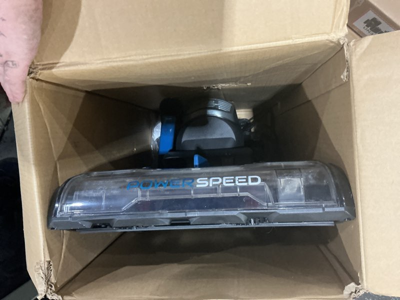 Condition photo showing As Is for eureka powerspeed lightweight upright vacuum cleaner for carpet and hard floor, powerful bagless upright vacuum cleaner for home pets, neu181a, blue blue neu181a with pet tool