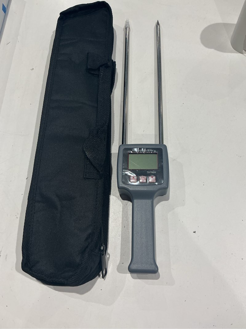 Condition photo showing Good Condition for hay moisture tester with probe accurate moisture & temperature detection, portable hay bale moisture tester for forage and alfalfa, with led warning & automatic temperature compensation moisture meter tk100h