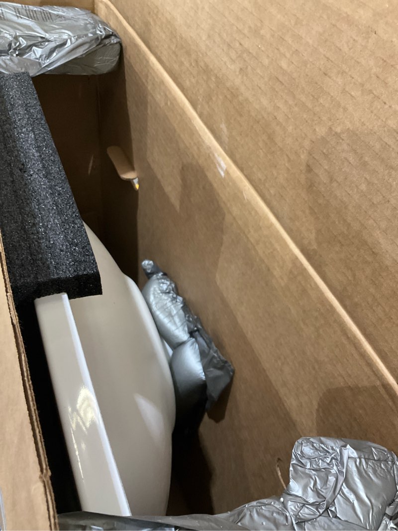 Condition photo showing As Is for project source cultured marble vanity tops 31-in x 22-in white cultured marble integral single sink 3-hole bathroom vanity top