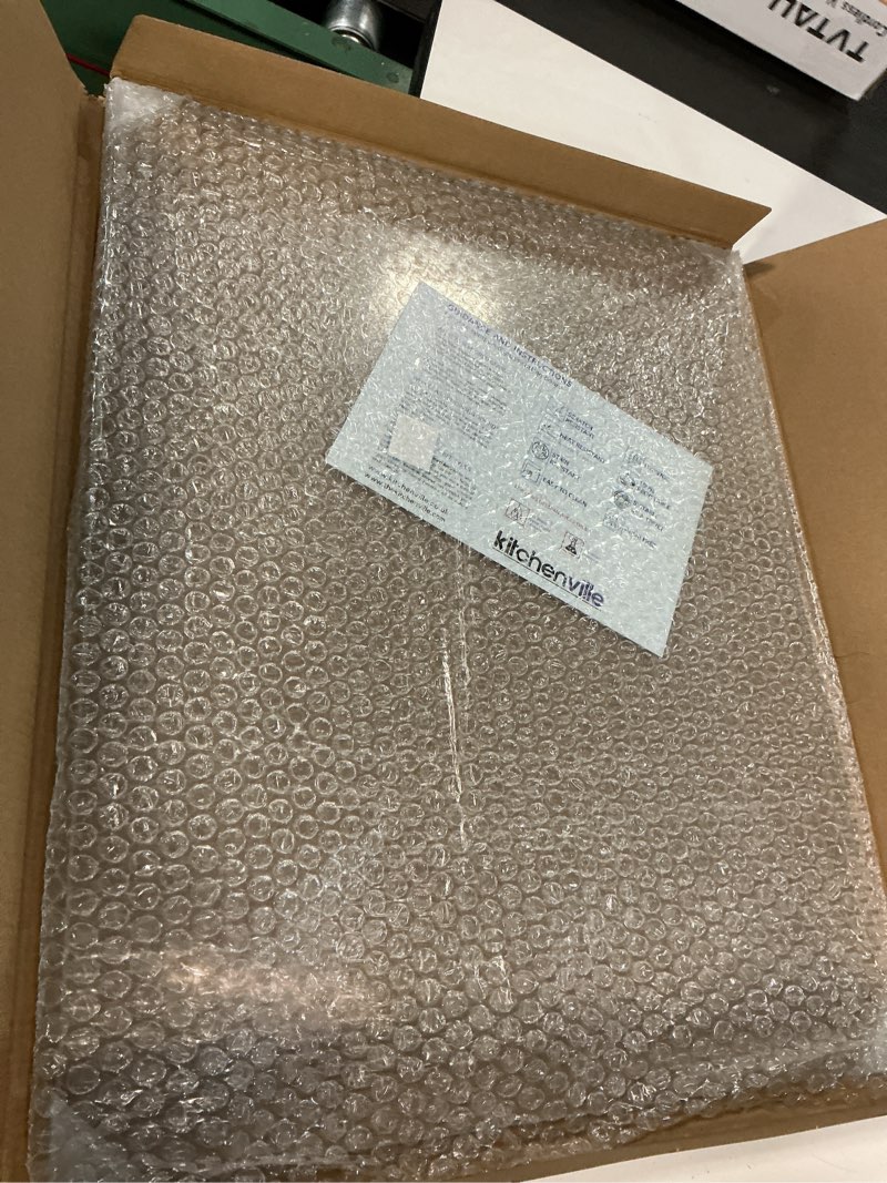 Condition photo showing New/Like New for Glass Cutting Board 20”x16”: Tempered Glass Kitchen Counter Protector - Durable- Scratch-Resistant, Heat-Proof - Clear Design