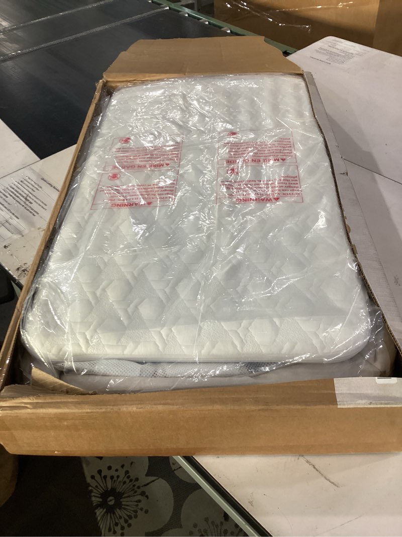 Condition photo showing Good Condition for baby bassinet bedside crib, 3-in-1 baby bassinet bedside sleeper with mattress and soft, breathable sheet, full-mesh sides, 6-height adjustable, stable and secure crib for newborns wood grain legs + beige bed