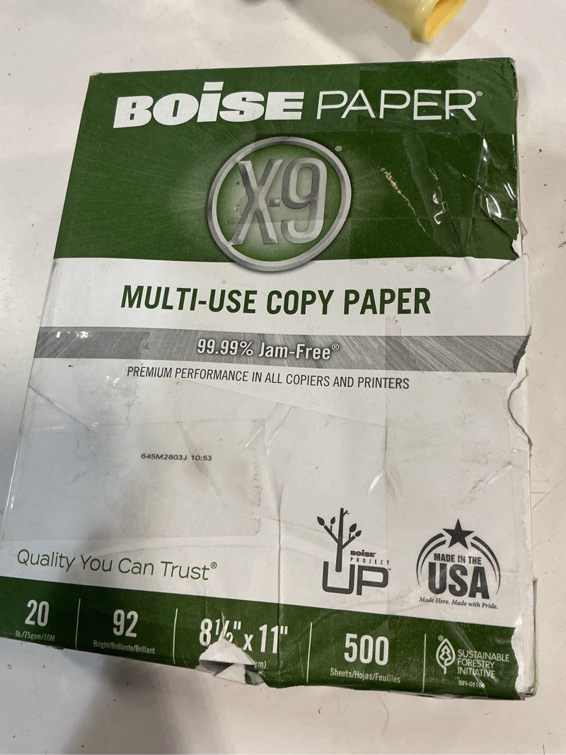 Condition photo showing Good Condition for boise x-9 multi-use copy paper, 8.5" x 11" letter, 92 bright white, 20 lb., 1 ream (500 sheets)