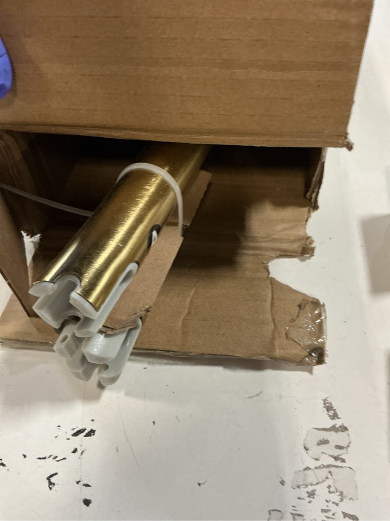 Condition photo showing Good Condition for Zenna Home Rustproof Curved Shower Curtain Rod, No Drill Tension or Permanent Mount Adjustable Curved Shower Rod for Bathroom, Easy Install, Rounded for Extra Room, 50 to 72 Inches, Gold