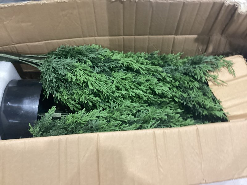 Condition photo showing Good Condition for 60" artificial cedar topiary tree one set, 5ft sevenlove potted cedar tree topiary artificial plant shrub for front porch home office decor (1, 5)
