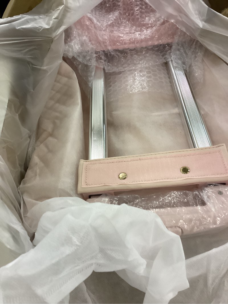 Rolling Garment Bag with Wheels & Shoe Compartment, (24\"x10\"x13\") TSA Approved Carry On Luggage for Business Travel, Oxford Fabric Waterproof Hanging Suit Bag with Wheels  Pink Casual Style