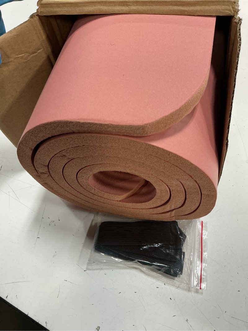 Condition photo showing As Is for retrospec solana yoga mat thick 1/2in non-slip workout mat with nylon strap - 72x24in exercise mat for pilates, stretching & fitness - bpa free, easy clean rose 1/2 inch
