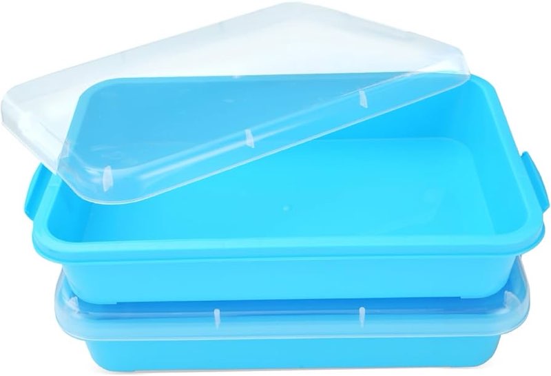 AtMini Sensory Bin Sand Tray with Lid for Toddlers 2 Pcs 15in Portable Sandbox Toy Large Plastic Tra
