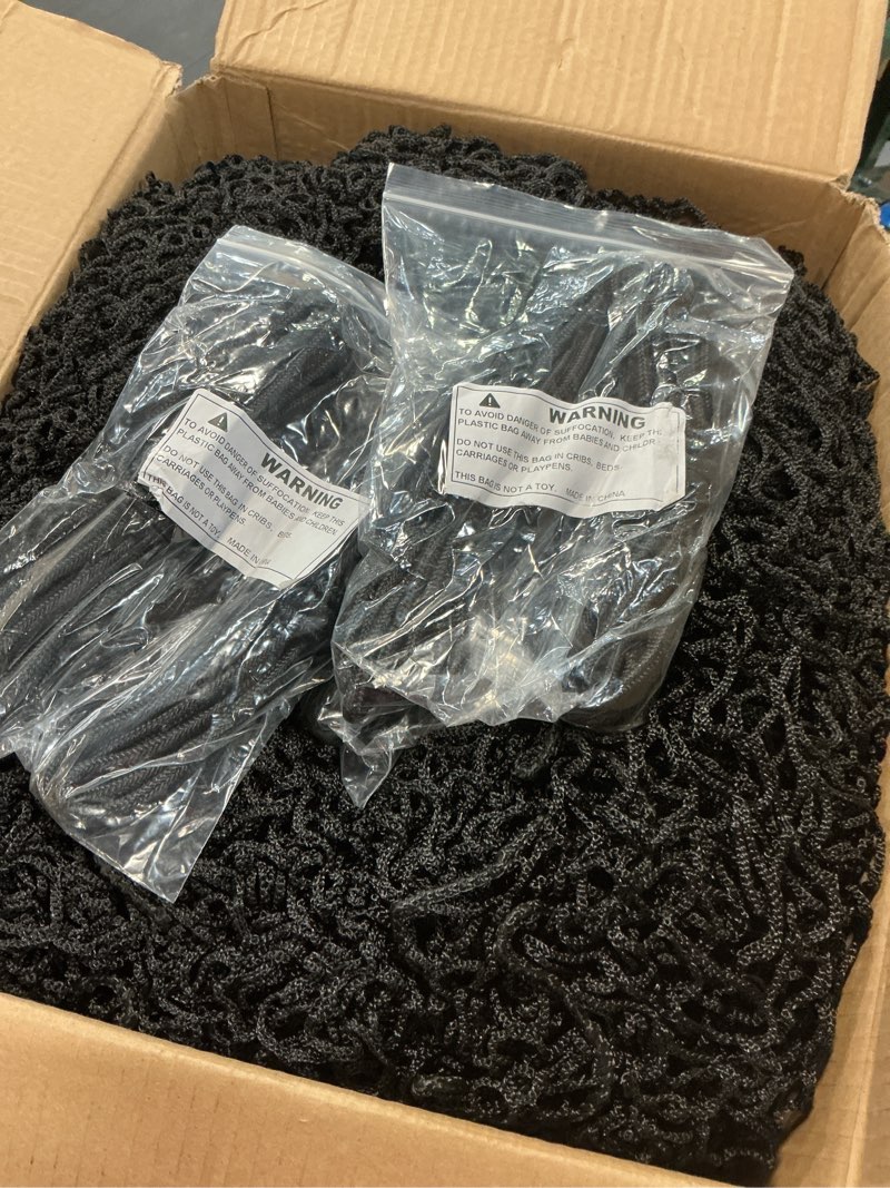 Condition photo showing Good Condition for heavy duty nylon golf batting cage, 10 * 10 * 10ft batting cage net with 10 carabiners and 4 tie rop