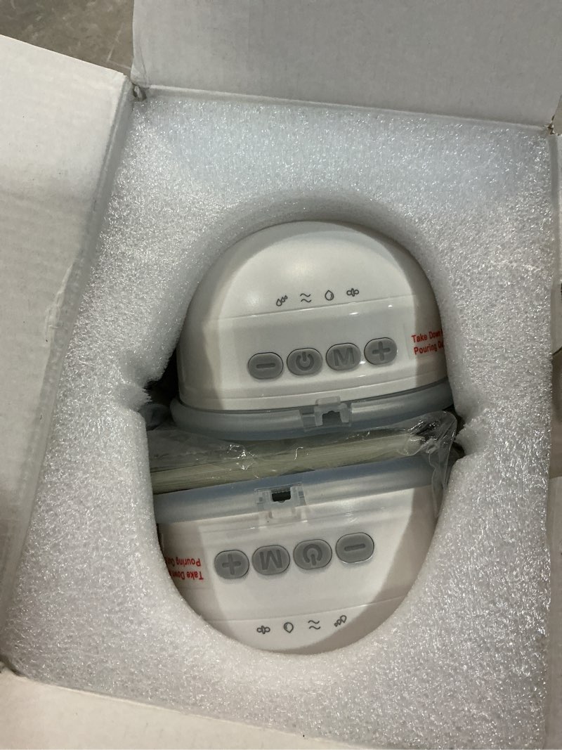 Condition photo showing New/Like New for ncvi wearable breast pump, hands free electric breast pump with 4 modes & 9 levels suction, portable breast pump ultra quiet <42db, 150min battery life, 19/21/24mm flange, breastfeeding pump for moms light white 2 pack