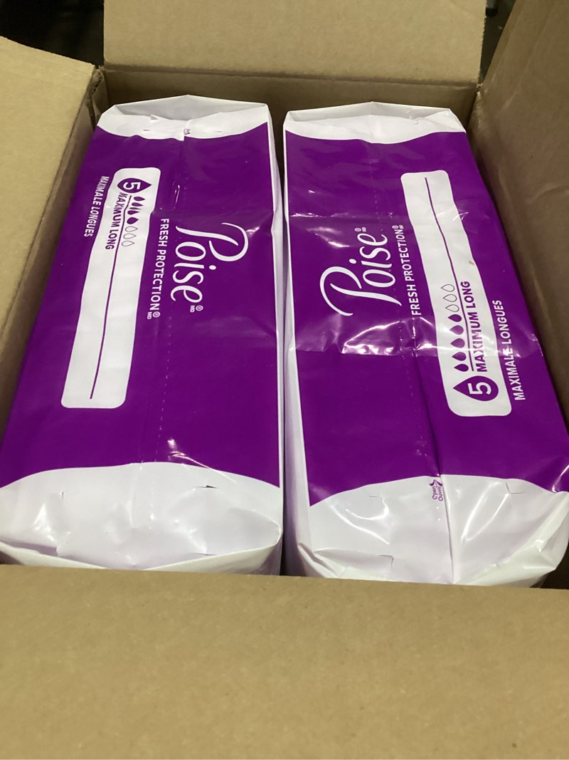 Condition photo showing New/Like New for Poise Incontinence & Postpartum Pads for Bladder Leaks, 5 Drop Maximum Absorbency, Long Length, 84 Count, Packaging May Vary