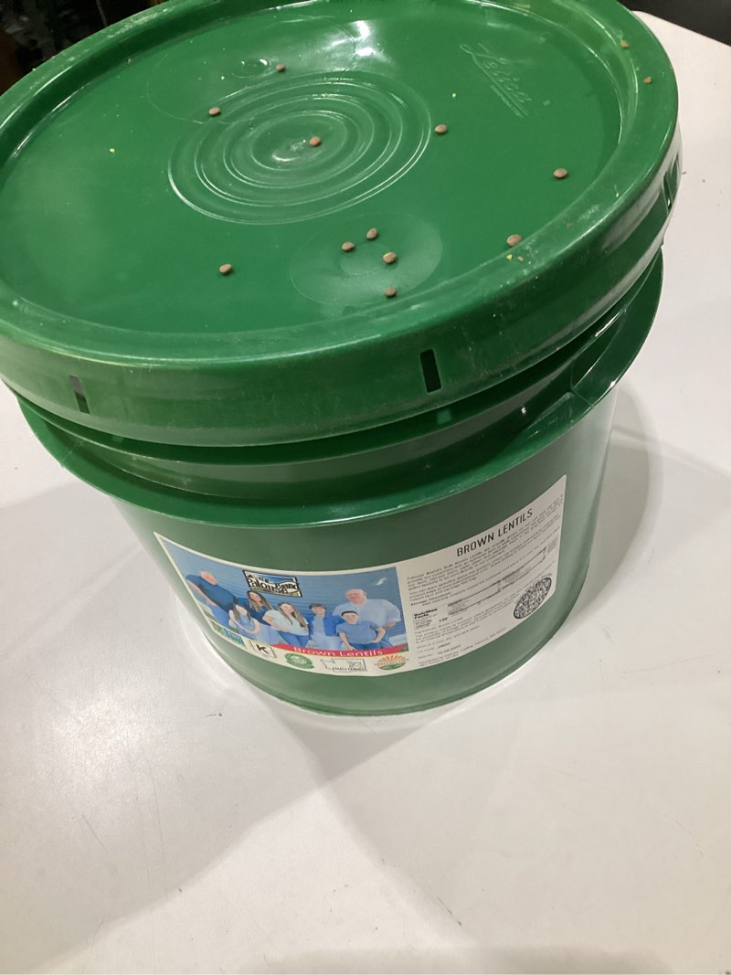 Condition photo showing New/Like New for Palouse Brand Certified Glyphosate Residue Free Brown Lentils | 25 LBS | Food Storage Bucket | Non-GMO | Grown on Our Family Farm | Bulk