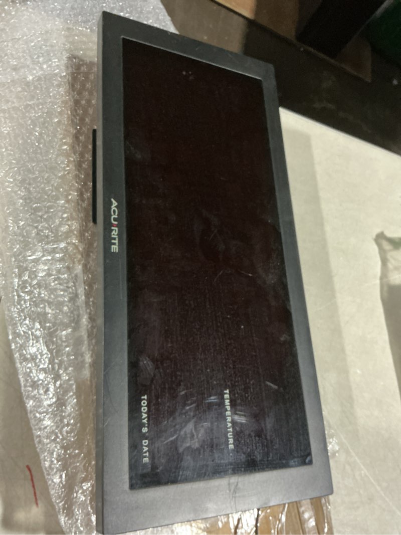 Condition photo showing As Is for AcuRite 75100C 18-Inch Large Led Clock with Indoor Temperature 18-Inch Red