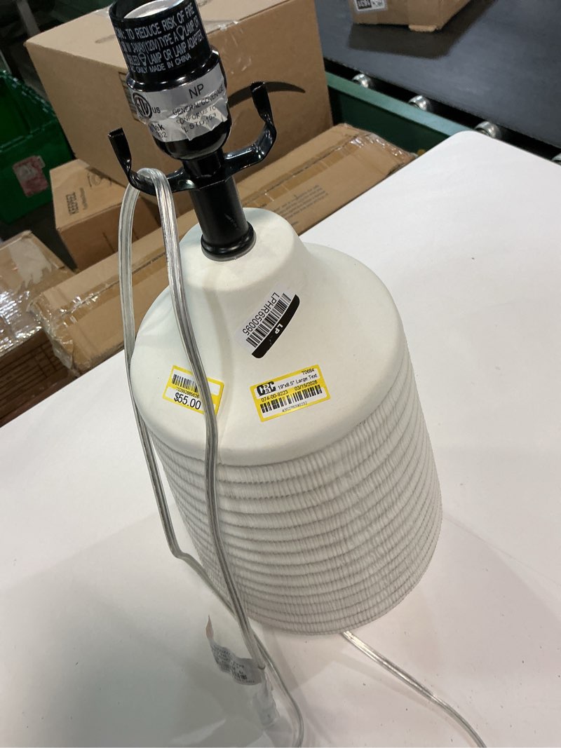 Condition photo showing As Is for 19"x8.5" large textured ceramic lamp base white - threshold™