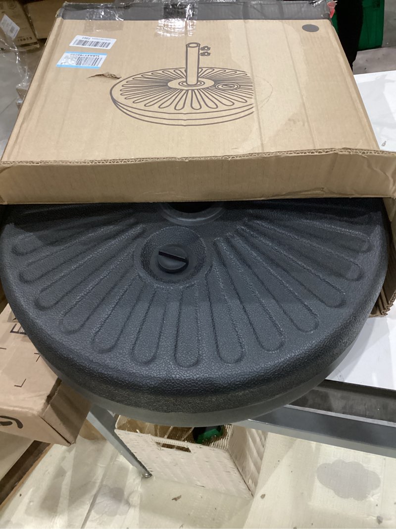 Condition photo showing Good Condition for areshark 81.5lb max capacity patio umbrella stand, outdoor umbrella base water filled stand, market patio outdoor heavy duty umbrella holder (black) 81.5lb black
