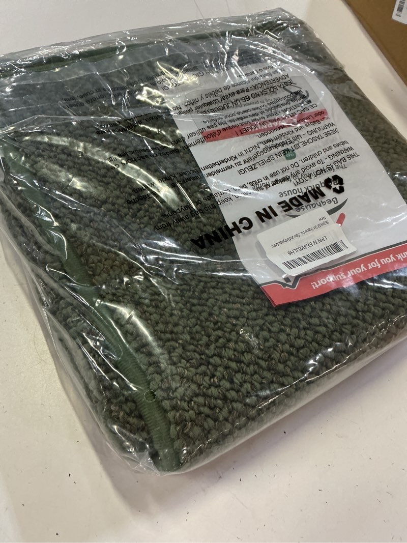Condition photo showing New/Like New for beqhause dirt trapper door mat 24" x 36", non-slip washable doormats entrance mat, dirt resistant and absorbent welcome mat, low profile floor mats for front back door and entryway, green