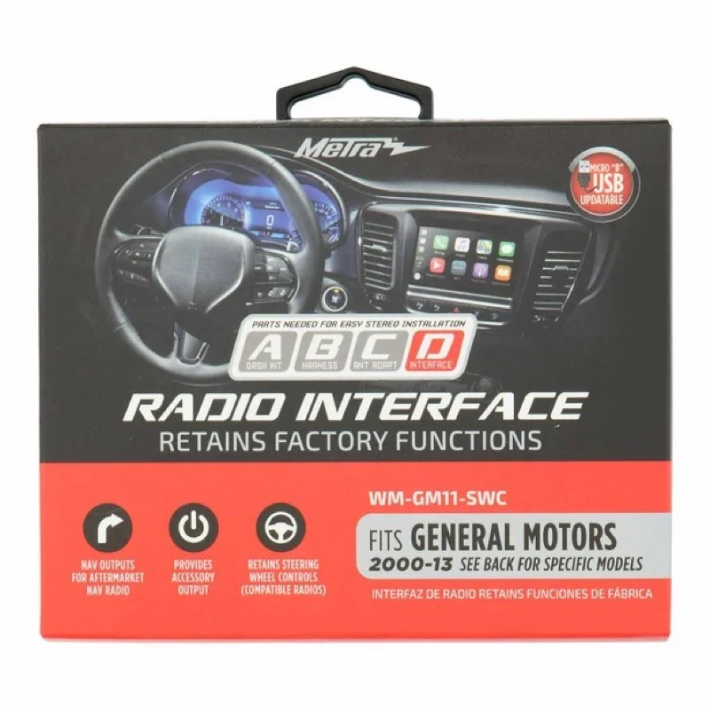 new metra wm-gm11-swc radio wire harness and data interface w/ swc for general motors 2000-2013