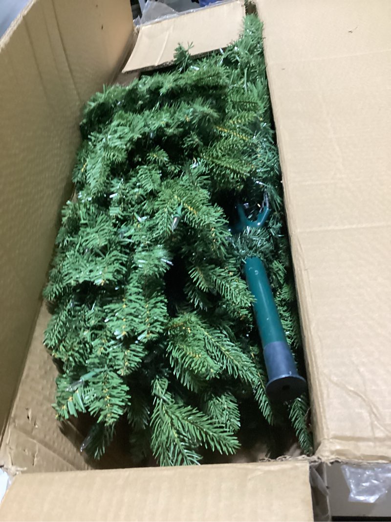 Condition photo showing As Is for 5FT Pre-Lit Artificial Christmas Tree with 1032 PE&PVC Mixed Branch Tips, 300 Warm White Lights, Hinged Premium Spruce Fake Xmas Trees, Green, Foldable Base VFP50TP-1032T-300L 5ft