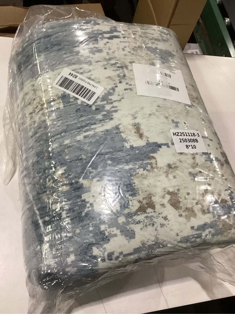 Condition photo showing Good Condition for similar to stock photo area rugs for living room, washable modern abstract large area rug neutral soft non slip kids rug stain resistant indoor carpet for bedroom nursery dining room playroom home office(blue(rectan