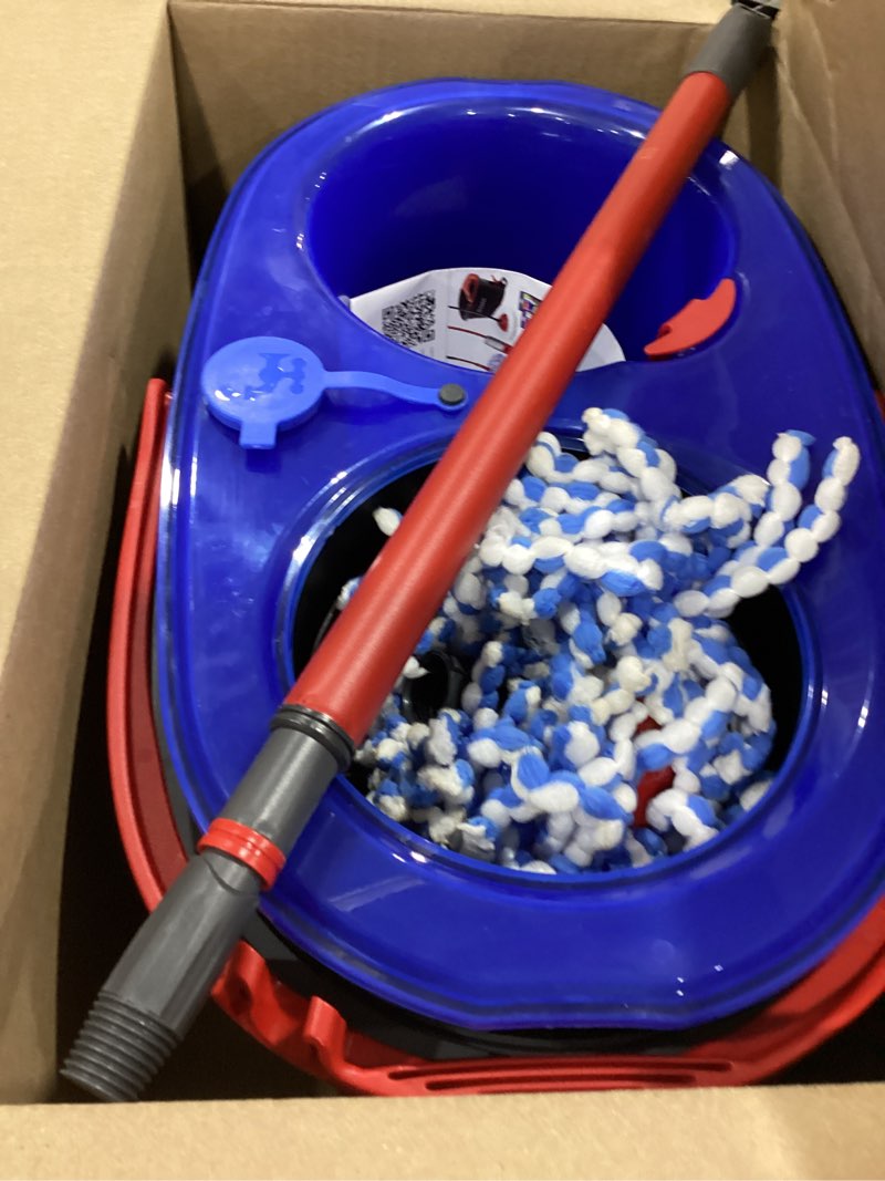 Condition photo showing Good Condition for o-cedar rinseclean spin mop & bucket system | clean with clean water | removes 99% of bacteria