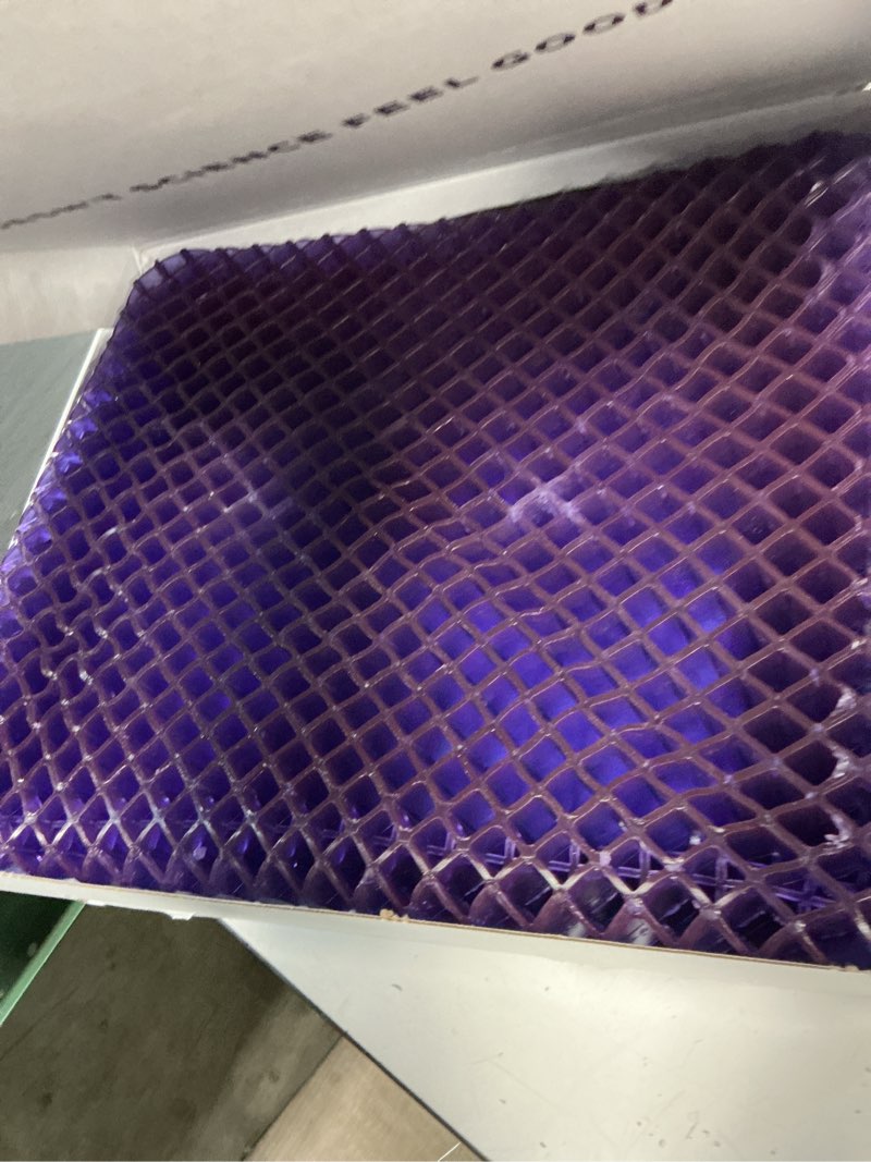 Condition photo showing Good Condition for purple simply seat cushion | pressure reducing grid designed for ultimate comfort | designed for cars and travel | made in the usa