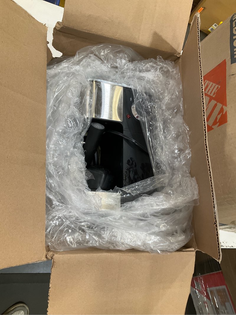 Condition photo showing As Is for hbn espresso machine, 3.5bar cappuccino & latte maker, 2-4 cup stainless steel coffee machine with milk frother, 800w espresso machine maker with steamer, compact coffee maker for home and office