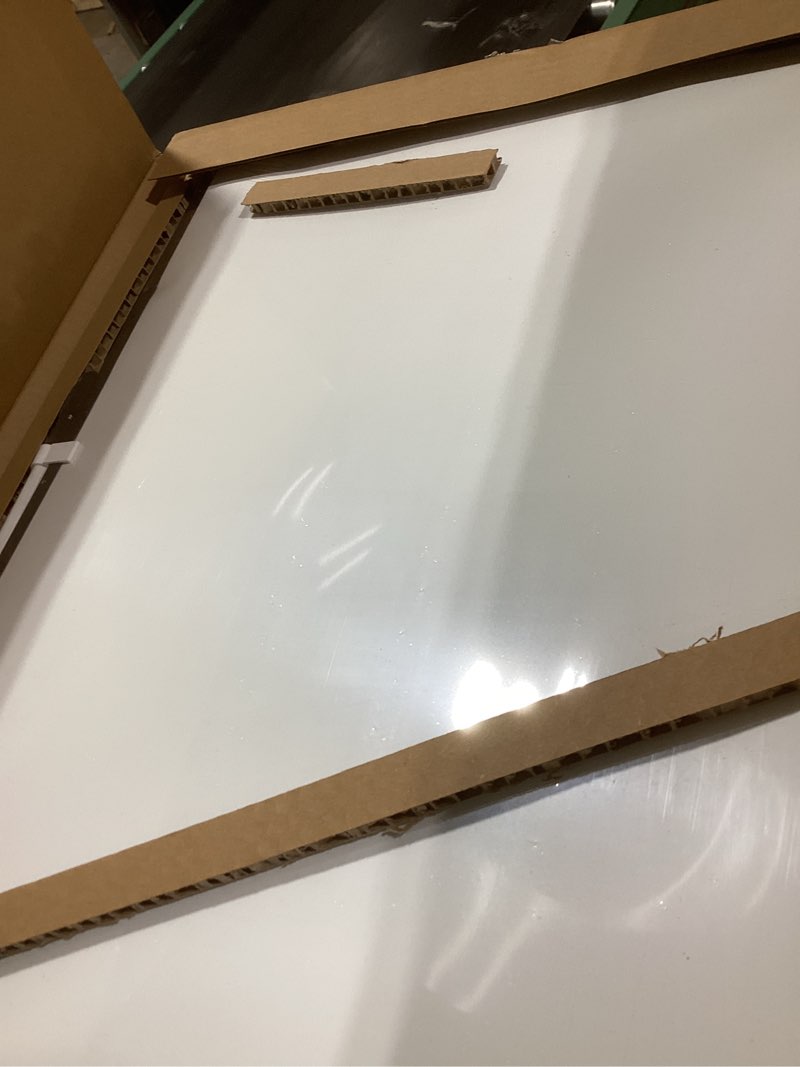 Condition photo showing New/Like New for maxgear dry erase calendar board 24" x 18" magnetic monthly double-sided calendar whiteboard with black aluminum frame for wall, classroom, and office use