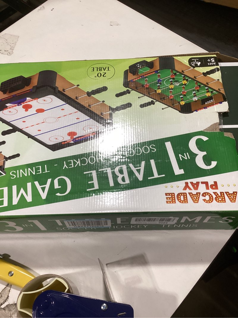 Condition photo showing Good Condition for Point Games Hockey Table, Mini Table Games for Kids, Arcade Game for Boys & Girls, Great Gift fro Children Ages 3+ Air Hockey